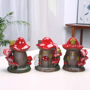Mushroom House Ceramic Backflow Incense Burner Waterfall