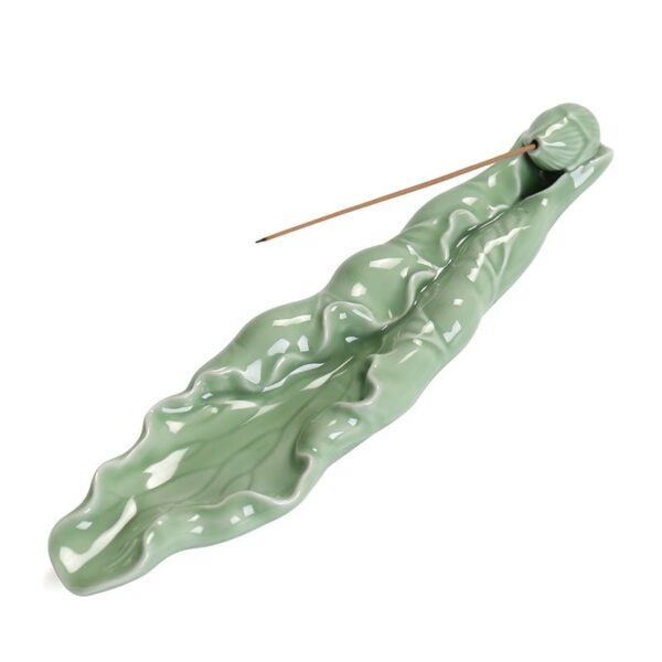 Lotus Leaf Incense Holder Ceramic Agarwood Burner  Incense Burner