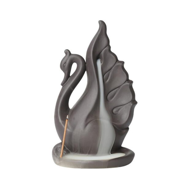 Elegant Swan Ceramic Backflow Incense Burner