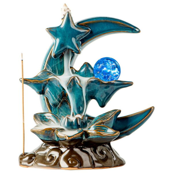 Crescent Moon Star Backflow Incense Burner