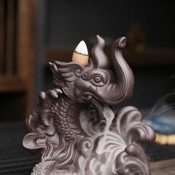 O1CN01SgTPgD1wnGb706hbM_!!1955666352-0-cib Elephant Dragon Ceramic Backflow Incense Burner