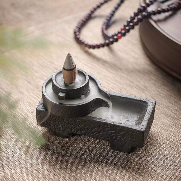 Stone Mill Fountain Smoke Backflow Incense Burner