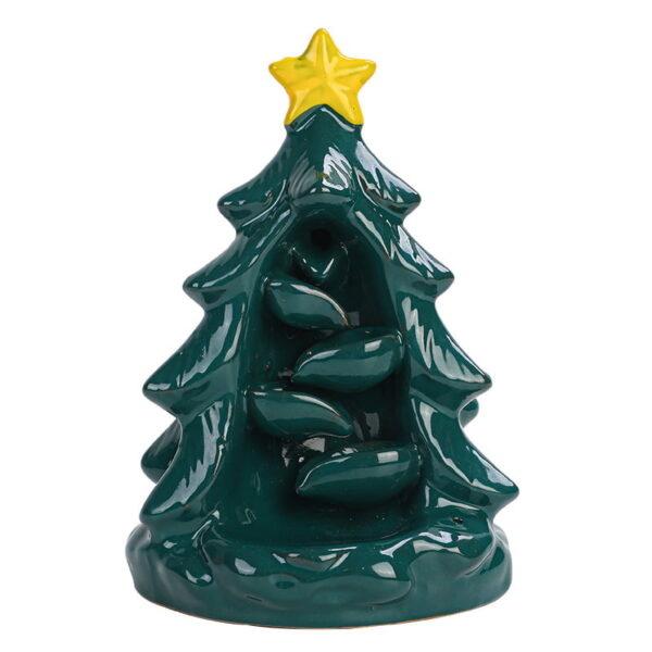 Christmas Tree Green Ceramic Backflow Incense Burner
