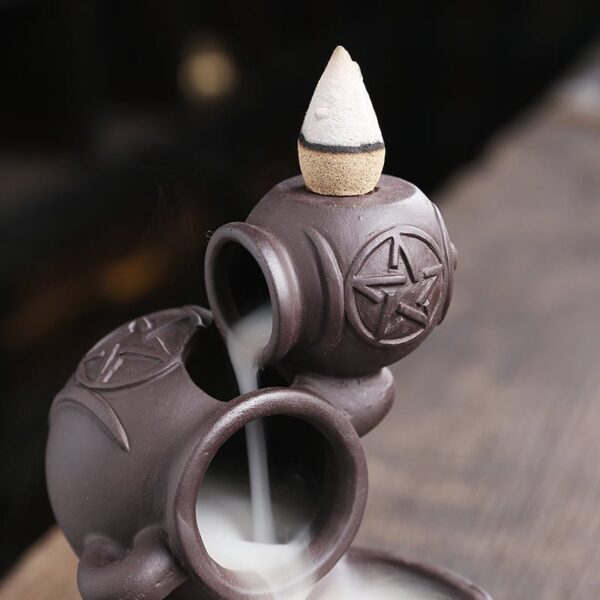 Clay Pots Ceramic Waterfall Back Flow Incense Burner