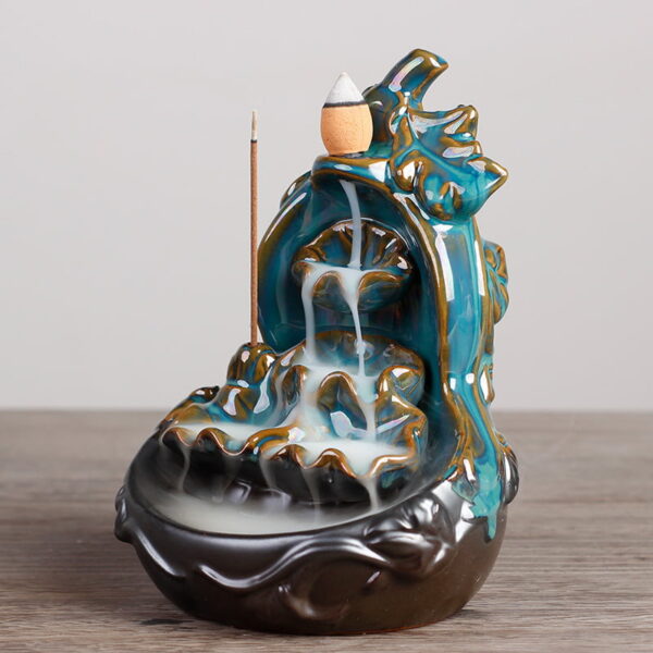 Hulu Lotus Leaf Ceramic Unique Backflow Incense Burner