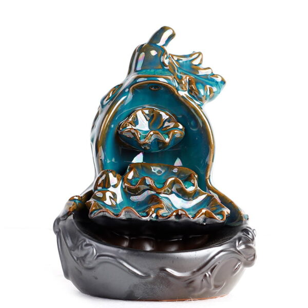 Hulu Lotus Leaf Ceramic Unique Backflow Incense Burner