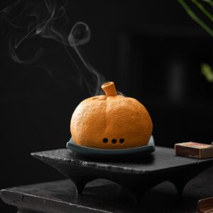 Ceramic Vivid Orange Coil Incense Burner For Sale