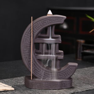 Sickle Crescent Shaped Ceramic Backflow Incense Burner Sickle Crescent Shaped Ceramic Backflow Incense Burner