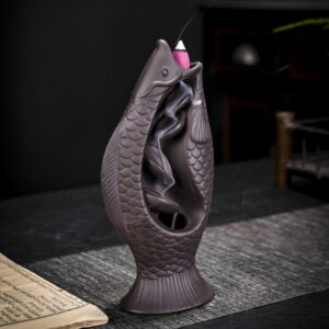 Fish Ceramic Backflow Waterfall Incense Burner Fish Ceramic Backflow Waterfall Incense Burner
