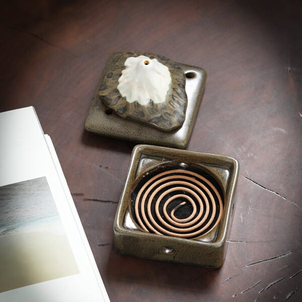 Mount Fuji Ceramic Coil Incense Burner Stick Incense Burner