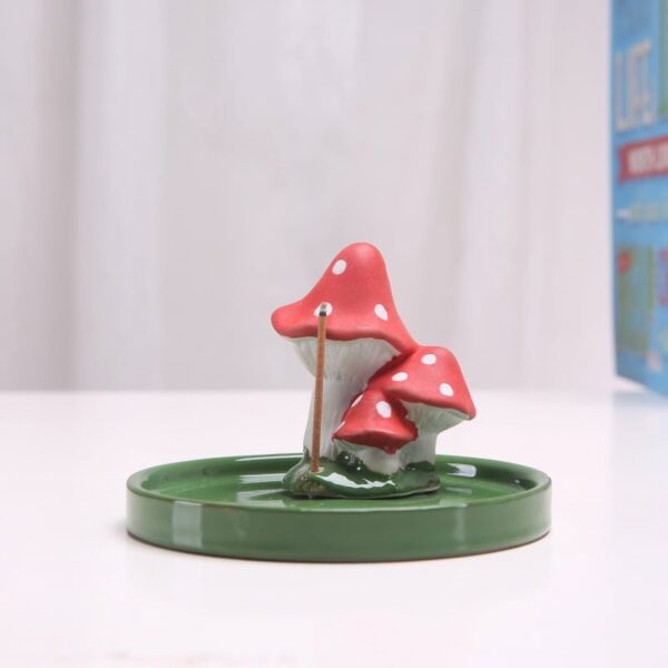 Thread Incense Burner Ceramic Cartoon Mushroom Incense Insert