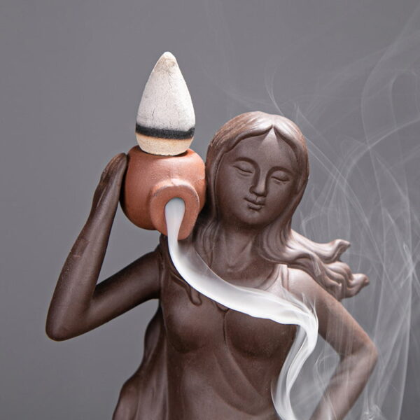 Lady Ceramic Incense Holder Backflow Incense Burner