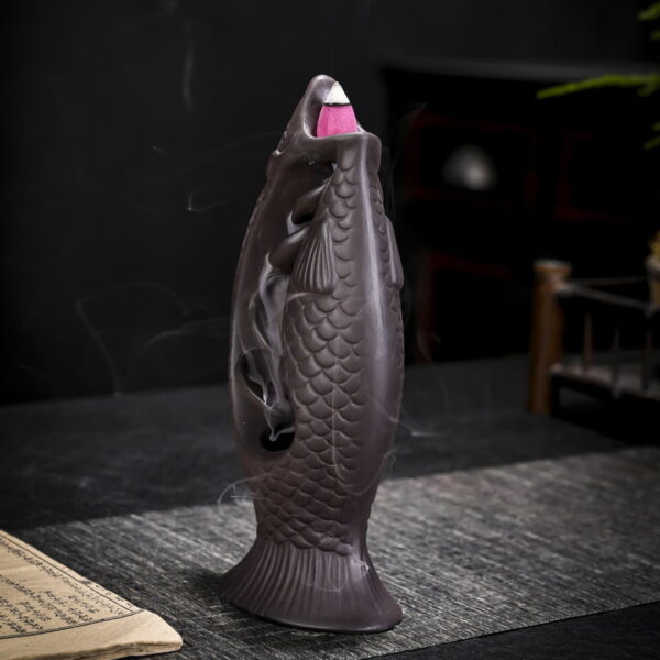 O1CN01ZTGkcx1WbC7eSdaSf_!!2500372806-0-cib Fish Ceramic Backflow Waterfall Incense Burner