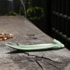 Green Bamboo Leaf Ceramic Incense Smoke Holder - Image 5