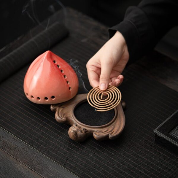 Peach Ceramic Incense Stick Holder Peach Ceramic Incense Stick Holder