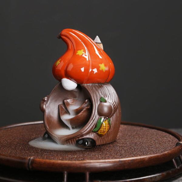 Halloween Pumpkin Elf Ceramic Smoke Backflow Incense Burner