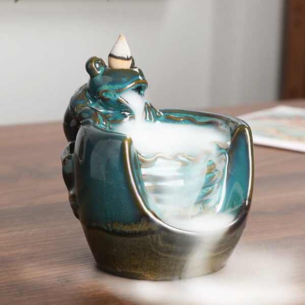 Frog Pot Ceramic Hand-Made Incense Fountain Burner