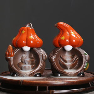 Halloween Pumpkin Elf Ceramic Smoke Backflow Incense Burner