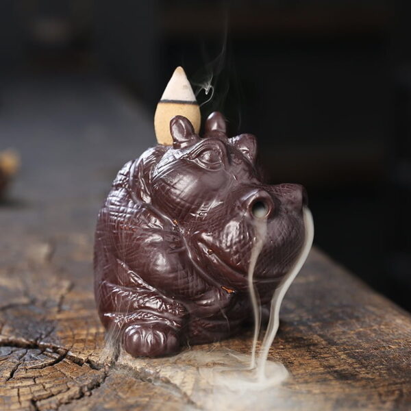 O1CN01fvtxH21kW4FmNIfkF_!!2551464690-0-cib Rhinoceros Hippopotamus Ceramic Waterfall Backflow Incense Holder