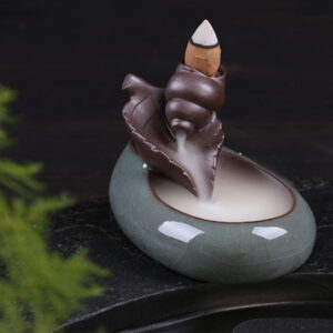 Leaf Conch Pool Ceramic Cute Waterfall Incense Burner