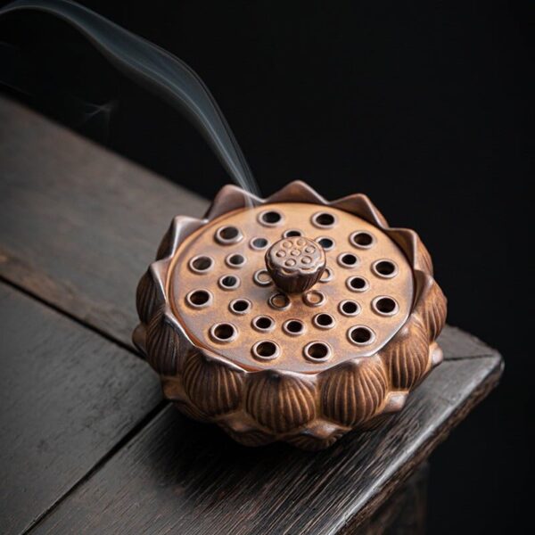Lotus Flower Lotus Seedpod Ceramic Incense Burner