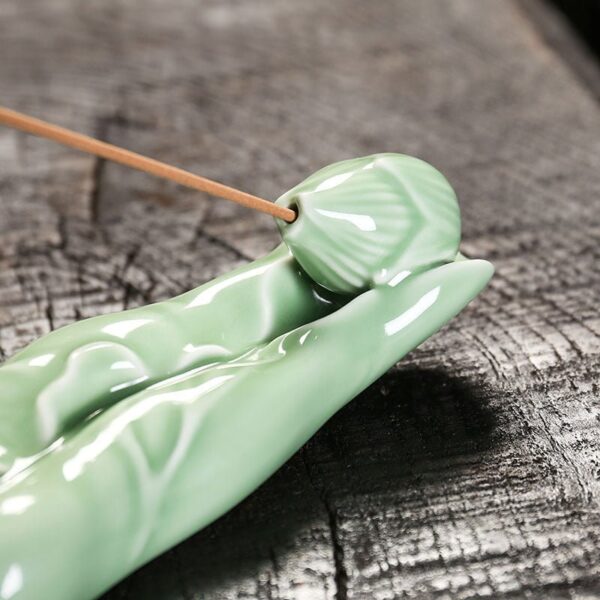 Lotus Leaf Incense Holder Ceramic Agarwood Burner  Incense Burner