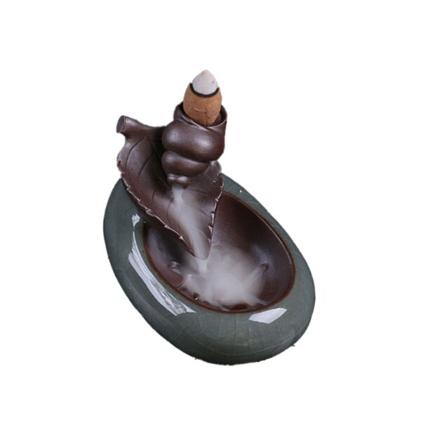 Leaf Conch Pool Ceramic Cute Waterfall Incense Burner
