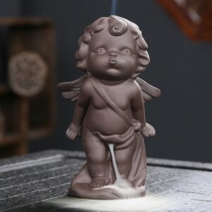 Little Boy Angel Ceramic reverse smoke incense Burner