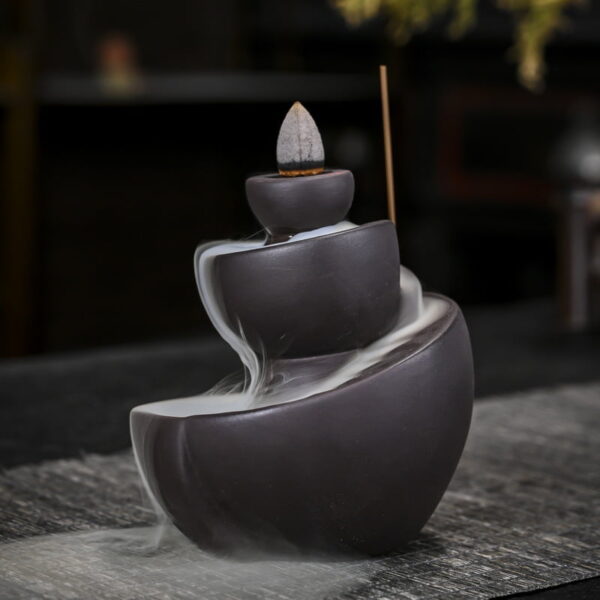 Stones Circling and Winding Incense Ceramics Backflow Holder