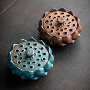 Lotus Flower Lotus Seedpod Ceramic Incense Burner