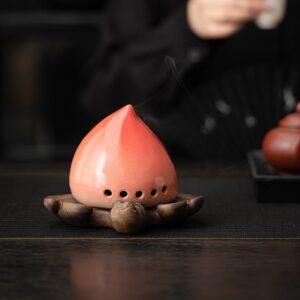 ceramic peach incense burner ceramic peach incense burner