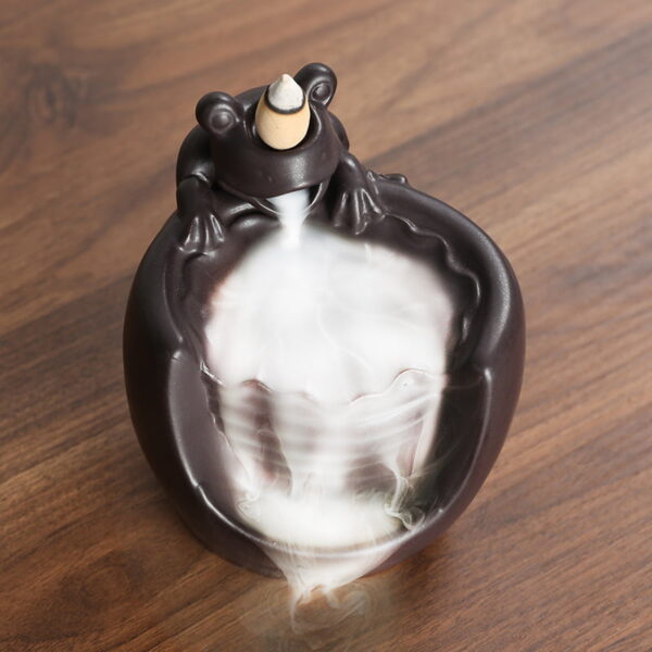 Frog Pot Ceramic Hand-Made Incense Fountain Burner
