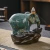 Elephant Blue Ceramic Hand-Made Incense Fountain Burner - Image 3