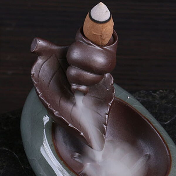 Leaf Conch Pool Ceramic Cute Waterfall Incense Burner