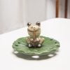 Cute Frog Hollow Lotus Leaf Ceramic Thread Incense Burner