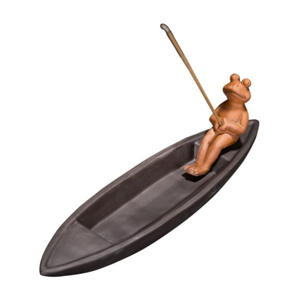 Frog Fishing Boat Incense String Incense Burner