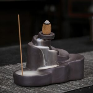 Multi-layer Stones Ceramic Waterfall Incense Cone Holder