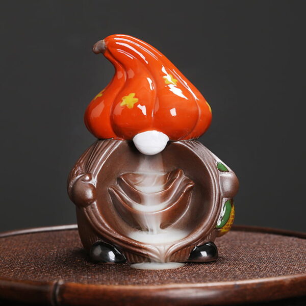 Halloween Pumpkin Elf Ceramic Smoke Backflow Incense Burner