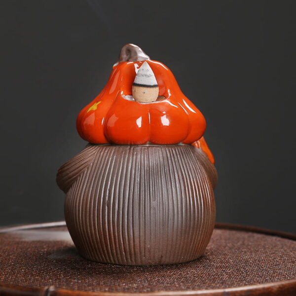 Halloween Pumpkin Elf Ceramic Smoke Backflow Incense Burner