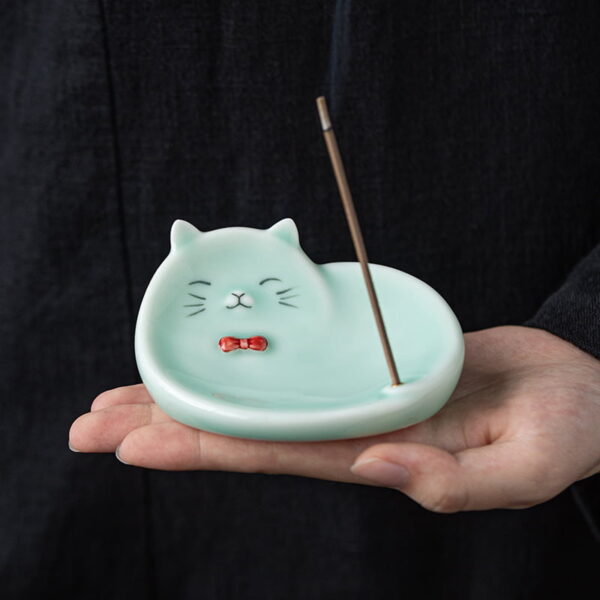 Ceramic Cute Kitten String Incense Burner