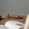 Vintage Boat Old Man Fishing Ceramic Thread Incense Insert - Image 2
