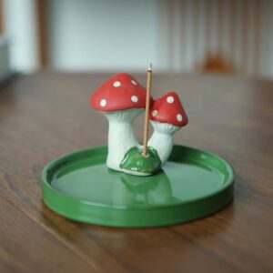 Thread Incense Burner Ceramic Cartoon Mushroom Incense Insert Thread Incense Burner Ceramic Cartoon Mushroom Incense Insert
