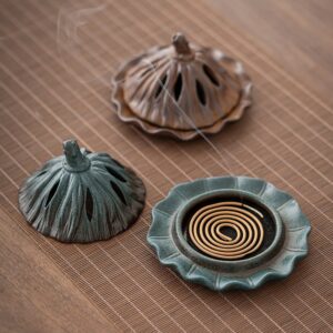 Lotus Seedpod Retro Handcrafted Porcelain Censer Incense Stick Stand