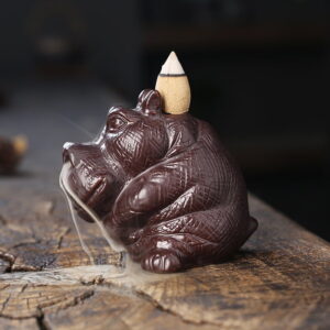 Rhinoceros Hippopotamus Ceramic Waterfall Backflow Incense Holder Rhinoceros Hippopotamus Ceramic Waterfall Backflow Incense Holder