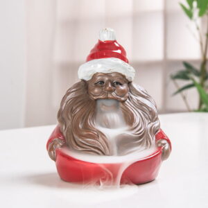 Christmas Santa Claus Ceramic Waterfall Incense Burner for Sale Christmas Santa Claus Ceramic Waterfall Incense Burner for Sale
