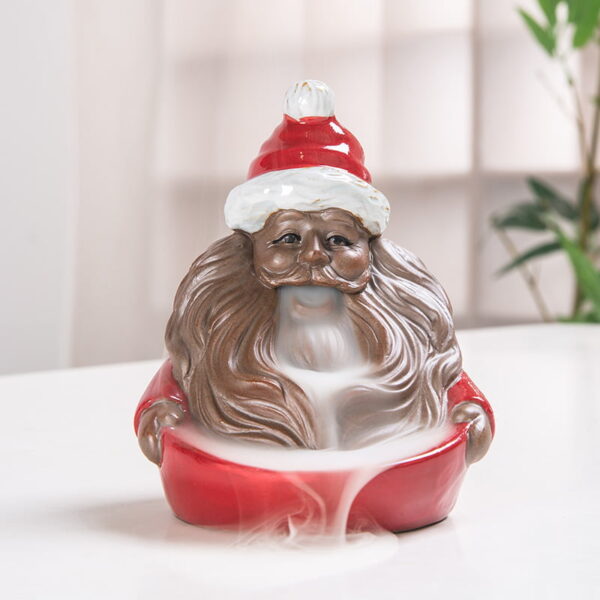 Christmas Santa Claus Ceramic Waterfall Incense Burner for Sale Christmas Santa Claus Ceramic Waterfall Incense Burner for Sale