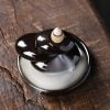 Cobblestone Black Ceramic Unique Backflow Incense Burner - Image 4