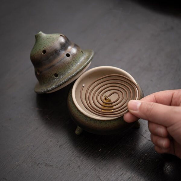 O1CN01yVUHzo1YJS4kBOLoD_!!2207891113038-0-cib Retro Tripod Handcrafted Porcelain Censer Incense Stand