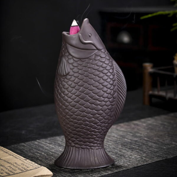O1CN01zVJzr31WbC7fn68wT_!!2500372806-0-cib Fish Ceramic Backflow Waterfall Incense Burner