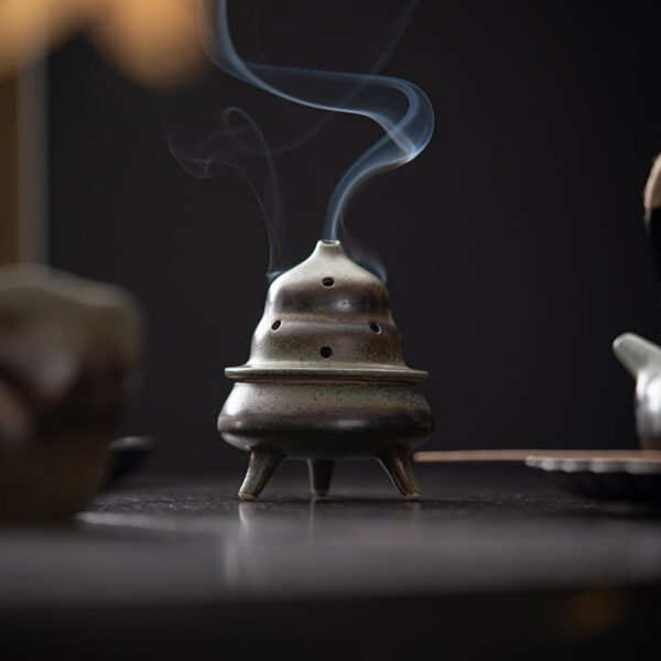 Retro Tripod Handcrafted Porcelain Censer Incense Stand